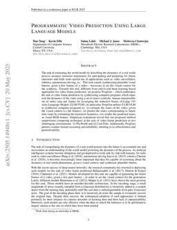 Programmatic Video Prediction Using Large Language Models