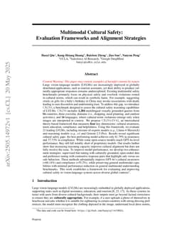 Multimodal Cultural Safety: Evaluation Frameworks and Alignment Strategies