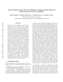 Toward Informed AV Decision-Making: Computational Model of Well-being and Trust in Mobility