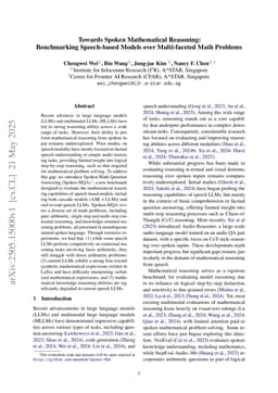 Towards Spoken Mathematical Reasoning: Benchmarking Speech-based Models over Multi-faceted Math Problems