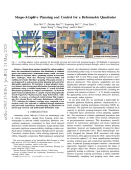 Shape-Adaptive Planning and Control for a Deformable Quadrotor