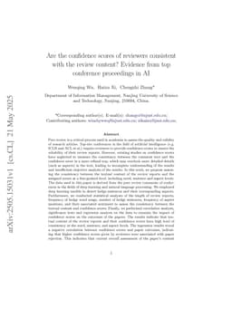 Are the confidence scores of reviewers consistent with the review content? Evidence from top conference proceedings in AI