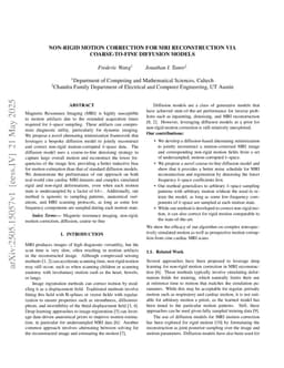 Non-rigid Motion Correction for MRI Reconstruction via Coarse-To-Fine Diffusion Models