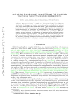 Restricted Spectral Gap Decomposition for Simulated Tempering Targeting Mixture Distributions