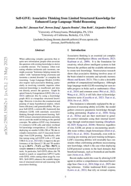 Self-GIVE: Associative Thinking from Limited Structured Knowledge for Enhanced Large Language Model Reasoning