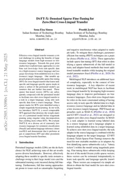 DeFTX: Denoised Sparse Fine-Tuning for Zero-Shot Cross-Lingual Transfer