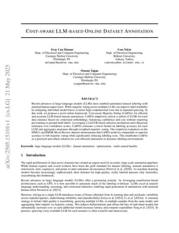 Cost-aware LLM-based Online Dataset Annotation