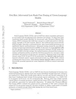 Few-Shot Adversarial Low-Rank Fine-Tuning of Vision-Language Models