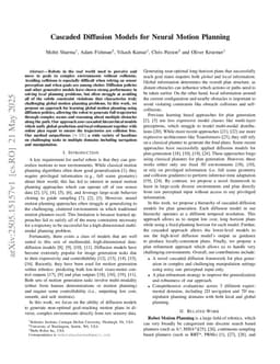 Cascaded Diffusion Models for Neural Motion Planning