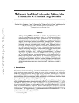 Multimodal Conditional Information Bottleneck for Generalizable AI-Generated Image Detection
