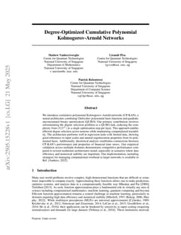 Degree-Optimized Cumulative Polynomial Kolmogorov-Arnold Networks
