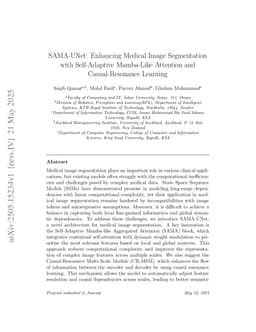 SAMA-UNet: Enhancing Medical Image Segmentation with Self-Adaptive Mamba-Like Attention and Causal-Resonance Learning