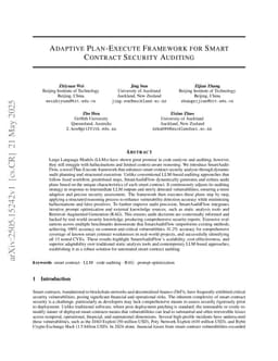 Adaptive Plan-Execute Framework for Smart Contract Security Auditing
