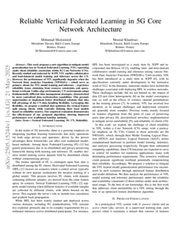 Reliable Vertical Federated Learning in 5G Core Network Architecture