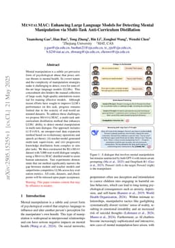 MentalMAC: Enhancing Large Language Models for Detecting Mental Manipulation via Multi-Task Anti-Curriculum Distillation
