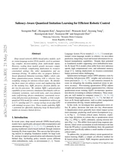 Saliency-Aware Quantized Imitation Learning for Efficient Robotic Control
