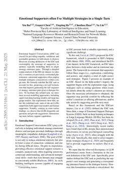 Emotional Supporters often Use Multiple Strategies in a Single Turn