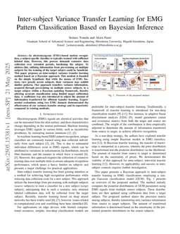 Inter-Subject Variance Transfer Learning for EMG Pattern Classification Based on Bayesian Inference