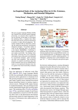 An Empirical Study of the Anchoring Effect in LLMs: Existence, Mechanism, and Potential Mitigations