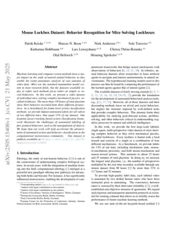 Mouse Lockbox Dataset: Behavior Recognition for Mice Solving Lockboxes