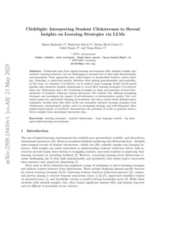 ClickSight: Interpreting Student Clickstreams to Reveal Insights on Learning Strategies via LLMs
