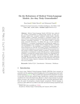 On the Robustness of Medical Vision-Language Models: Are they Truly Generalizable?