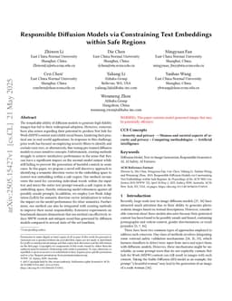 Responsible Diffusion Models via Constraining Text Embeddings within Safe Regions