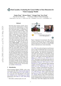 TimeCausality: Evaluating the Causal Ability in Time Dimension for Vision Language Models