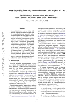 AdUE: Improving uncertainty estimation head for LoRA adapters in LLMs
