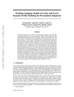 Teaching Language Models to Evolve with Users: Dynamic Profile Modeling for Personalized Alignment