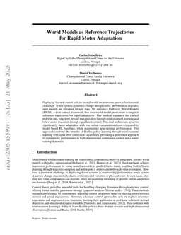 World Models as Reference Trajectories for Rapid Motor Adaptation