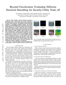 Beyond Classification: Evaluating Diffusion Denoised Smoothing for Security-Utility Trade off