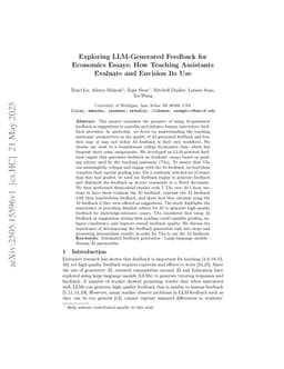 Exploring LLM-Generated Feedback for Economics Essays: How Teaching Assistants Evaluate and Envision Its Use