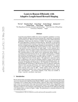 Learn to Reason Efficiently with Adaptive Length-based Reward Shaping