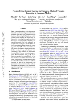 Feature Extraction and Steering for Enhanced Chain-of-Thought Reasoning in Language Models
