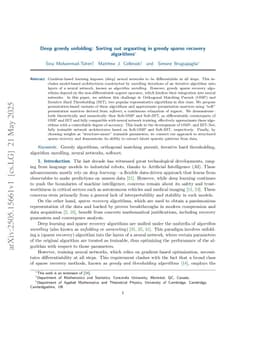 Deep greedy unfolding: Sorting out argsorting in greedy sparse recovery algorithms