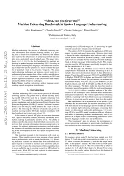 "Alexa, can you forget me?" Machine Unlearning Benchmark in Spoken Language Understanding