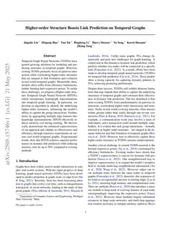 Higher-order Structure Boosts Link Prediction on Temporal Graphs