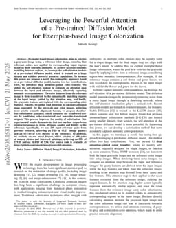 Leveraging the Powerful Attention of a Pre-trained Diffusion Model for Exemplar-based Image Colorization