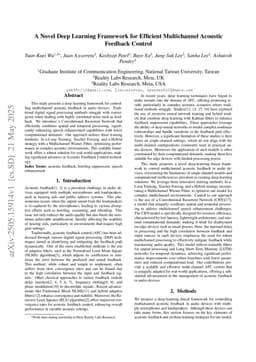 A Novel Deep Learning Framework for Efficient Multichannel Acoustic Feedback Control