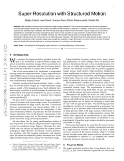 Super-Resolution with Structured Motion