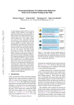 Prototypical Human-AI Collaboration Behaviors from LLM-Assisted Writing in the Wild