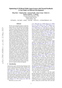 Optimizing LLM-Based Multi-Agent System with Textual Feedback: A Case Study on Software Development