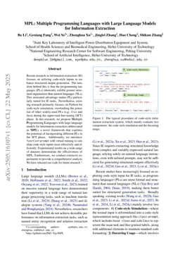 MPL: Multiple Programming Languages with Large Language Models for Information Extraction