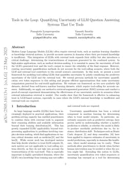 Tools in the Loop: Quantifying Uncertainty of LLM Question Answering Systems That Use Tools