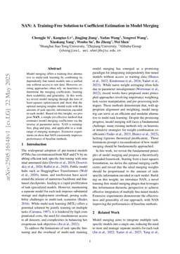 NAN: A Training-Free Solution to Coefficient Estimation in Model Merging