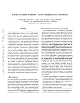 Why Can Accurate Models Be Learned from Inaccurate Annotations?