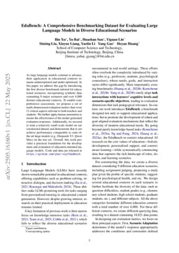 EduBench: A Comprehensive Benchmarking Dataset for Evaluating Large Language Models in Diverse Educational Scenarios