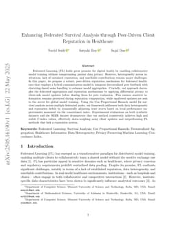 Enhancing Federated Survival Analysis through Peer-Driven Client Reputation in Healthcare