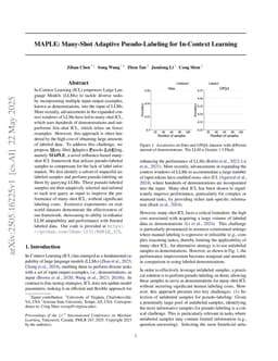 MAPLE: Many-Shot Adaptive Pseudo-Labeling for In-Context Learning
